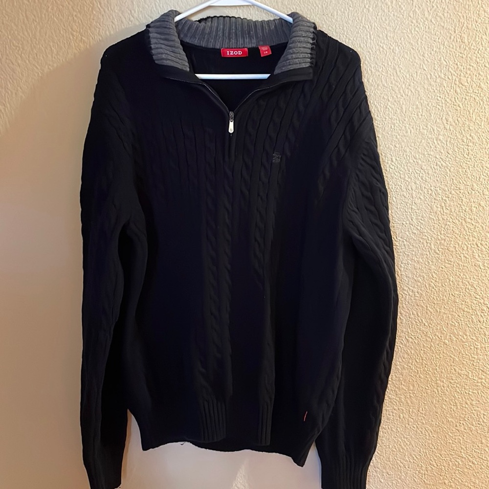 Mens 1/4 zip Navy Izod Sweater